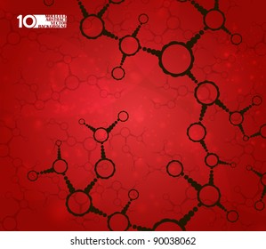 Futuristic dna, abstract molecule, cell illustration eps10