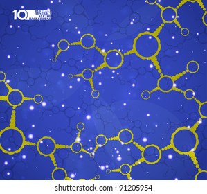 Futuristic dna, abstract molecule, cell illustration eps10