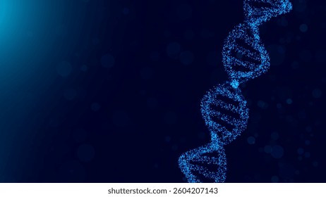 Futuristic DNA Computing Concept. Abstract Digital Biotechnology with AI Integration. Genetic Research, Big Data, and Bioinformatics Innovations. High-Tech Molecular Science. Vector Illustration.