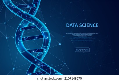 Futuristic DNA concept structure illustration. Science template for your design.