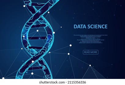 Futuristic DNA concept structure illustration. Science template for your design.