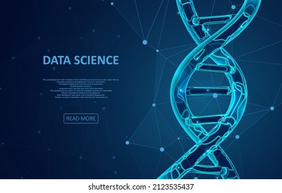 Ilustración de la estructura conceptual del ADN futurista. Plantilla de ciencia para el diseño.