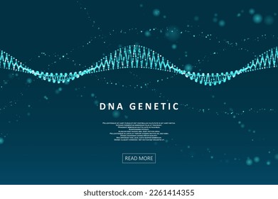 Futuristic DNA concept structure illustration. Science template for your design.