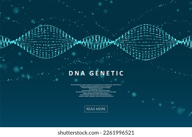 Futuristic DNA concept structure illustration. Science template for your design.