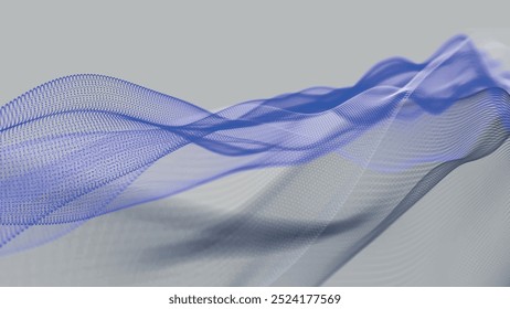 Futuristic dot wave. Abstract digital particle wave. Technological background. Colorful music wave. Light background. Digital background with smooth wavy curves. Vector illustration.