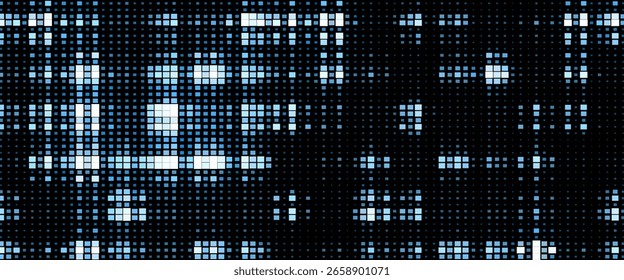 Fondo de puntos futuristas. Fondo cibernético con partículas de diferente tamaño. Ilustración de partículas de Tecnología.
