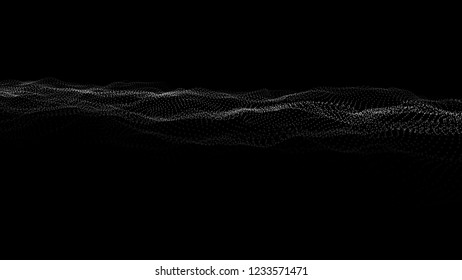 Futuristic dots pattern. Imitation wave of particles. Data visualization. Vector illustration.
