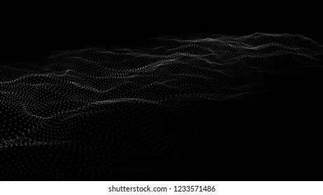 Futuristic dots pattern. Imitation wave of particles. Data visualization. Vector illustration.