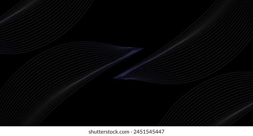 Futuristic dots pattern on dark background. Colored music wave. Big data. Technology or Science Banner.