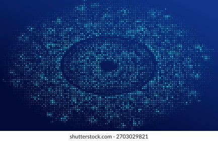 Futuristic dotted blue and black background. Digitally generated blue background with dots. vector illustration