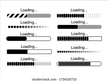 Futuristic download indicator.loading bar progress icons, load sign green vector illustration. System software update and upgrade concept. Vector illusration EPS 10