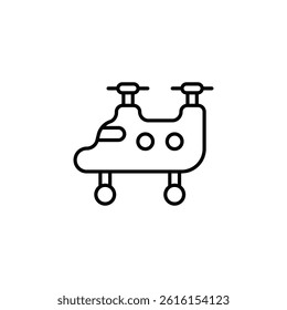 Futuristic Drone Design Concept with Simplified Outline on White Backdrop