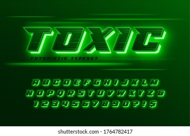 Futuristic dynamic alphabet, extra glowing space design, creative characters set. Vector illustration