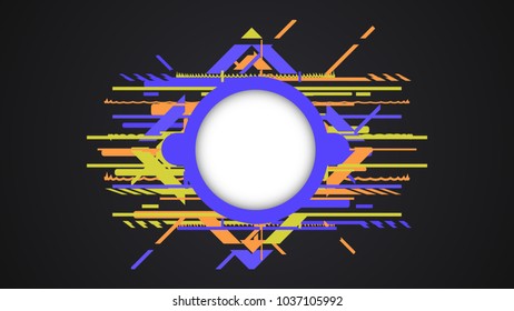 futuristic dynamic art geometric frame