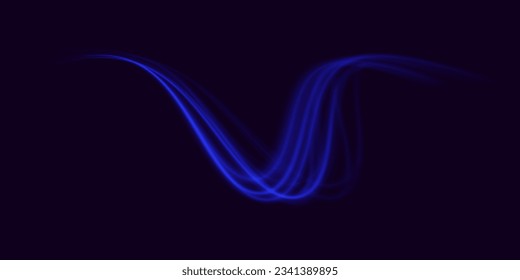 Futuristic dynamic motion technology. Neon color glowing lines background, high-speed light trails effect. Laser beams luminous abstract sparkling isolated on a transparent background.