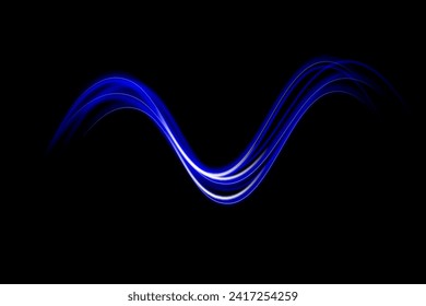 Futuristic dynamic motion technology. Neon color glowing lines background, high-speed light trails effect. Laser beams luminous abstract sparkling isolated on a transparent background.