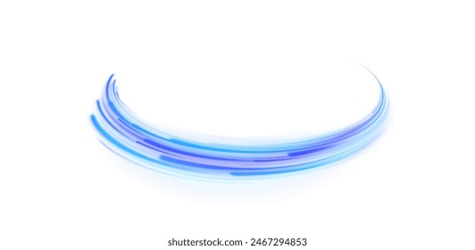 Futuristic dynamic motion technology. Neon color glowing lines background, high-speed light trails effect. Purple glowing wave swirl, impulse cable lines.	