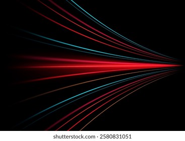 Futuristic dynamic movement technology on black background.