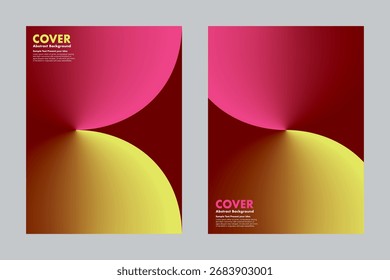 Futuristic dynamic vector abstract background with glowing yellow, pink and brown gradients and sharp curve shapes, creating a dramatic light and shadow effect. For covers, posters, digital artwork.