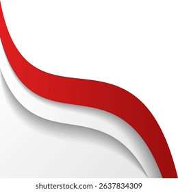 Futuristic Dynamic Wave Indonesian Flag Corner Header Footer Shape Vector Assets for Flyer, Banner, Poster, Etc. Corner Frame Shape