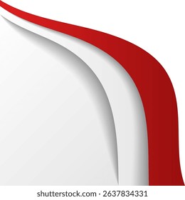 Futuristic Dynamic Wave Indonesian Flag Corner Header Footer Shape Vector Assets for Flyer, Banner, Poster, Etc. Corner Frame Shape