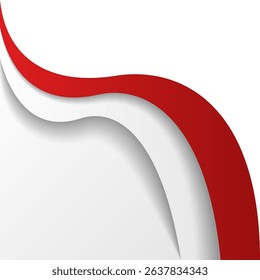 Futuristic Dynamic Wave Indonesian Flag Corner Header Footer Shape Vector Assets for Flyer, Banner, Poster, Etc. Corner Frame Shape