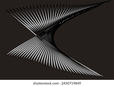 Futuristic eagle wings optical illusion vector design on a brown background