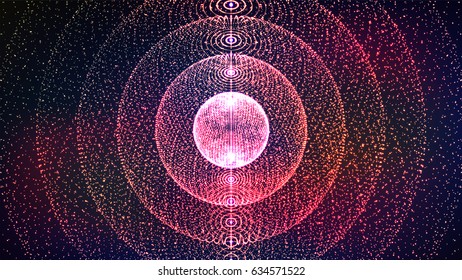 Futuristic Earth Globe. Abstract Technology Network. Big Data Complex Vector. Digitally Generated Image. Vector Wireframe Sphere Illustration. 