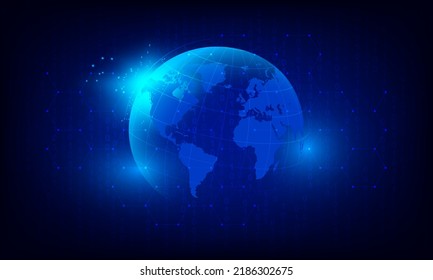Futuristic Earth Globe digital binary code technology background