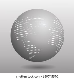 Futuristic earth globe icon. 