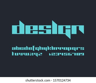 Futuristic Edgy Font Set In Vector Format