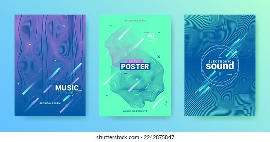 Futuristische Edm Party Flyer. Techno Music Dance Cover. elektronisch