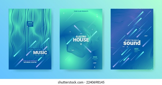 Futuristic Edm Poster. Techno Music Dance Cover. Electronic Sound