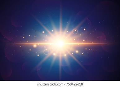 Futuristic effect lights and sparks. Abstract background with blurred magic neon light curved lines star burst with sparkles.Flashes and glares bright rays of light glowing energy technology concept
