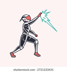 Ilustração Futurista do Vetor de Herói Elétrico 
