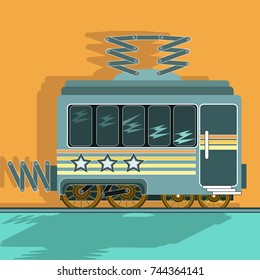 Futuristic Electric Train Car. Vector illustration