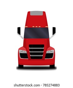 futuristic electric truck. front view.