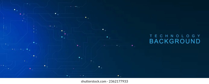 Futuristic electronic circuit board technology concept. Digital data, global network connection and communication background design. Vector illustration.
