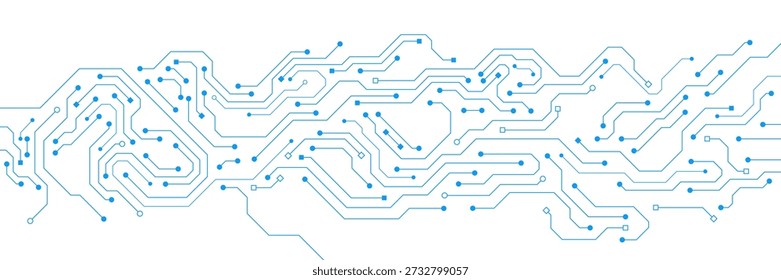 Futuristic electronic circuit board texture on white background. Modern big data visualization. Design for global communication, and digital connection. Vector illustration