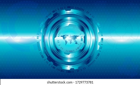 Futuristic electronic interface. Hud interface hologram. Computer infographics, abstract digital background. Virtual cyberspace. Copy space. Vector illustration
