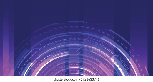 Placa madre electrónica futurista, concepto de comunicación e ingeniería, fondo digital de alta tecnología. Vector azul