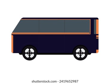 Diseño futurista y elegante de la camioneta. Ilustración vectorial del vehículo eléctrico con concepto inteligente. Forma de cubo del transporte moderno.