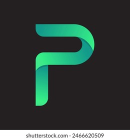 Futurista y elegante letra P logo para su marca.