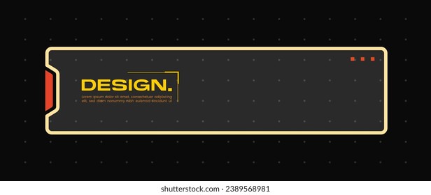 Futuristic element with retro color vector illustration. Vintage lower third video overlay.