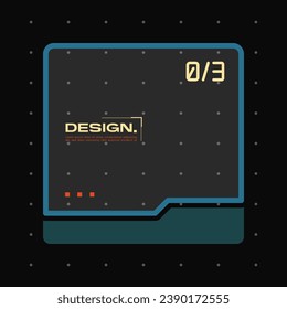 Futuristic element with retro color vector illustration. Vintage frame decoration.