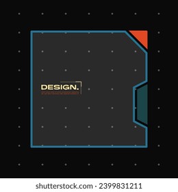 Futuristic element with retro color vector illustration. Vintage frame decoration.
