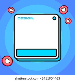 Futuristic element with retro color vector illustration. Vintage frame decoration.