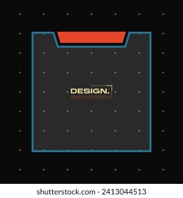 Futuristic element with retro color vector illustration. Vintage frame decoration.
