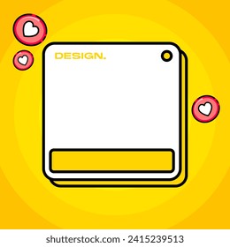 Futuristic element with retro color vector illustration. Vintage frame decoration.