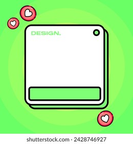 Futuristic element with retro color vector illustration. Vintage frame decoration.